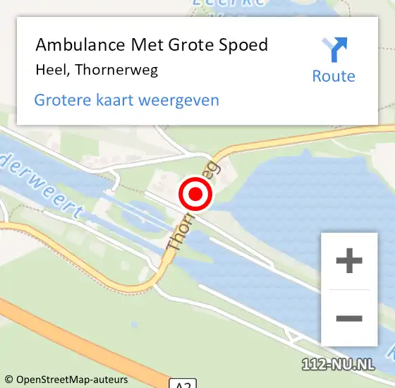 Locatie op kaart van de 112 melding: Ambulance Met Grote Spoed Naar Heel, Thornerweg op 6 september 2017 09:42