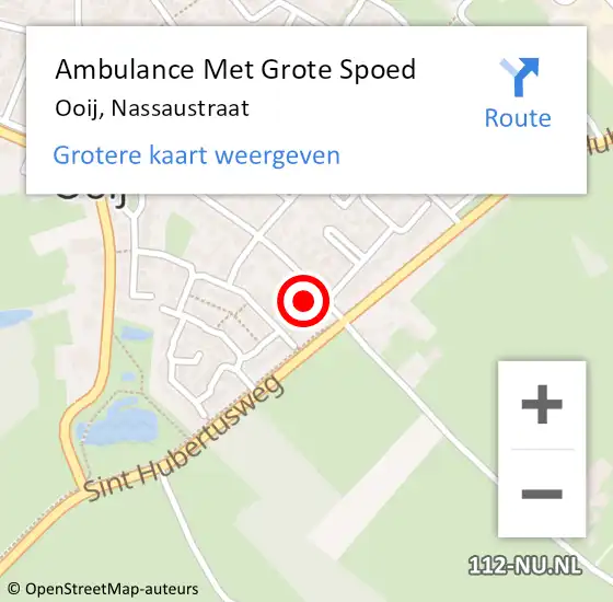Locatie op kaart van de 112 melding: Ambulance Met Grote Spoed Naar Ooij, Nassaustraat op 6 september 2017 11:00