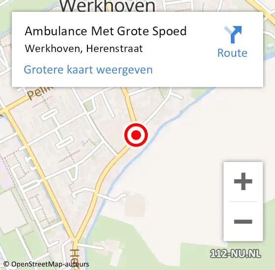 Locatie op kaart van de 112 melding: Ambulance Met Grote Spoed Naar Werkhoven, Herenstraat op 6 september 2017 11:18