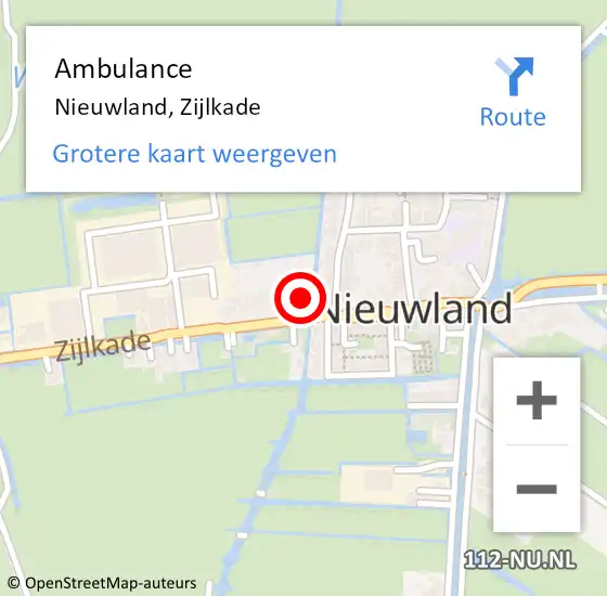 Locatie op kaart van de 112 melding: Ambulance Nieuwland, Zijlkade op 6 september 2017 12:19