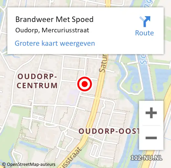 Locatie op kaart van de 112 melding: Brandweer Met Spoed Naar Oudorp, Mercuriusstraat op 6 september 2017 15:07