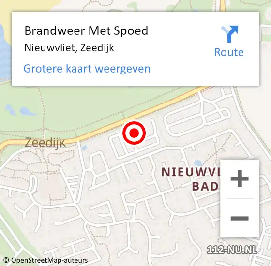 Locatie op kaart van de 112 melding: Brandweer Met Spoed Naar Nieuwvliet, Zeedijk op 6 september 2017 16:22