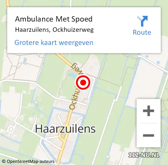 Locatie op kaart van de 112 melding: Ambulance Met Spoed Naar Haarzuilens, Ockhuizerweg op 6 september 2017 19:35