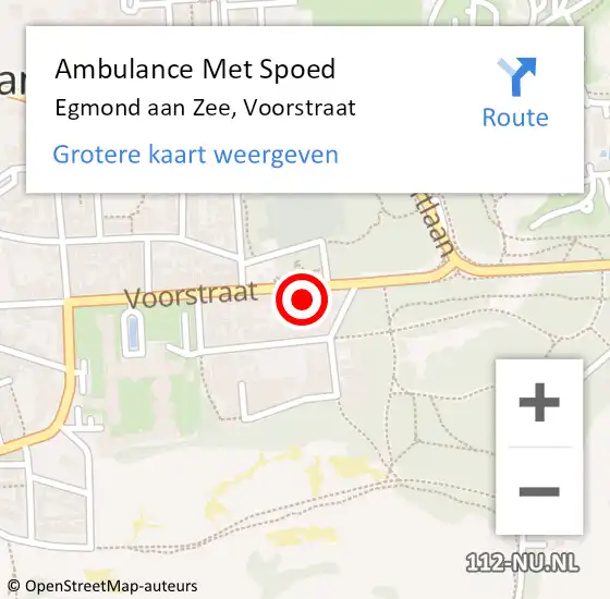 Locatie op kaart van de 112 melding: Ambulance Met Spoed Naar Egmond aan Zee, Voorstraat op 6 september 2017 19:36