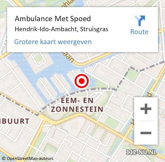 Locatie op kaart van de 112 melding: Ambulance Met Spoed Naar Hendrik-Ido-Ambacht, Struisgras op 6 september 2017 19:43