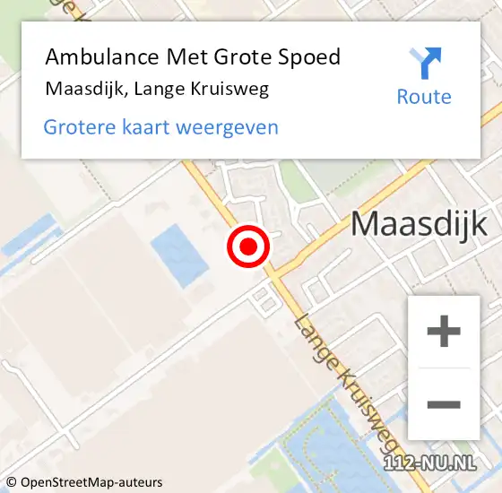 Locatie op kaart van de 112 melding: Ambulance Met Grote Spoed Naar Maasdijk, Lange Kruisweg op 6 september 2017 20:27