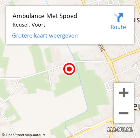 Locatie op kaart van de 112 melding: Ambulance Met Spoed Naar Reusel, Voort op 6 september 2017 21:00