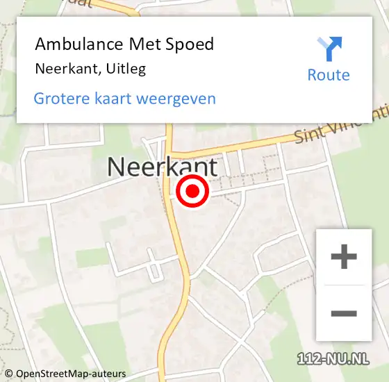 Locatie op kaart van de 112 melding: Ambulance Met Spoed Naar Neerkant, Uitleg op 6 september 2017 21:07