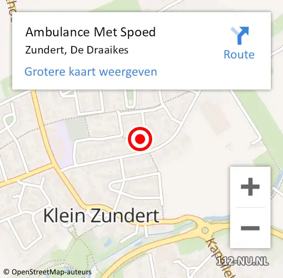 Locatie op kaart van de 112 melding: Ambulance Met Spoed Naar Zundert, De Draaikes op 6 september 2017 22:00