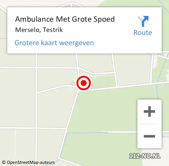 Locatie op kaart van de 112 melding: Ambulance Met Grote Spoed Naar Merselo, Testrik op 31 januari 2014 18:15