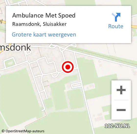 Locatie op kaart van de 112 melding: Ambulance Met Spoed Naar Raamsdonk, Sluisakker op 6 september 2017 23:34