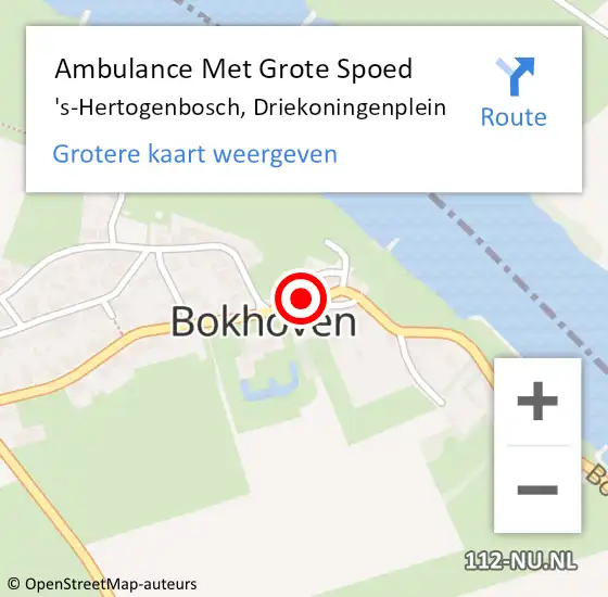 Locatie op kaart van de 112 melding: Ambulance Met Grote Spoed Naar 's-Hertogenbosch, Driekoningenplein op 6 september 2017 23:51