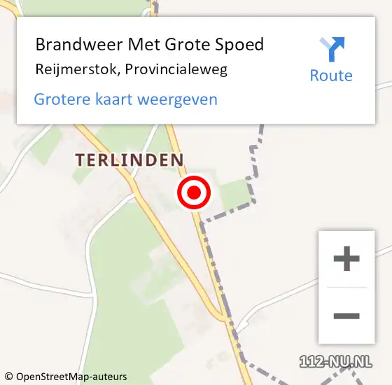 Locatie op kaart van de 112 melding: Brandweer Met Grote Spoed Naar Reijmerstok, Provincialeweg op 7 september 2017 00:47