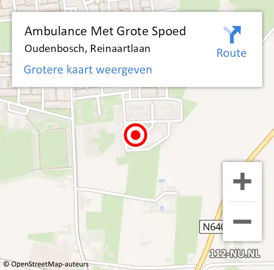 Locatie op kaart van de 112 melding: Ambulance Met Grote Spoed Naar Oudenbosch, Reinaartlaan op 7 september 2017 02:50