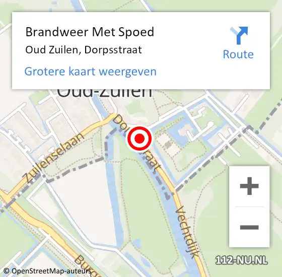 Locatie op kaart van de 112 melding: Brandweer Met Spoed Naar Oud Zuilen, Dorpsstraat op 7 september 2017 04:55