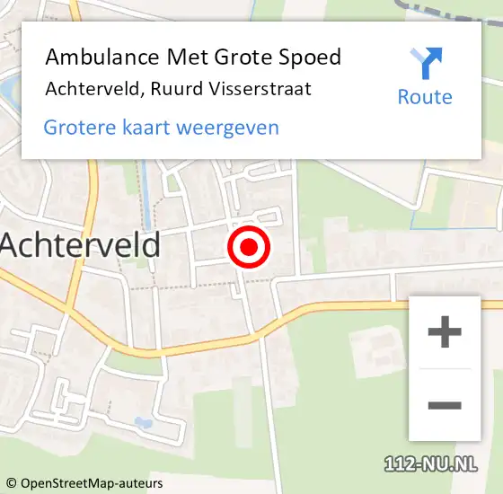 Locatie op kaart van de 112 melding: Ambulance Met Grote Spoed Naar Achterveld, Ruurd Visserstraat op 7 september 2017 04:57