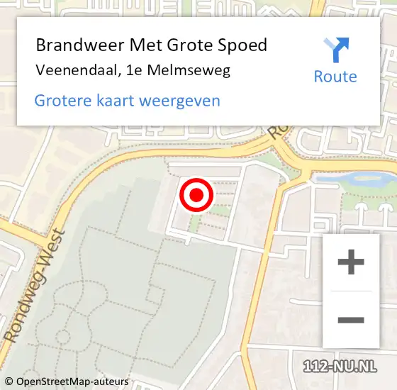 Locatie op kaart van de 112 melding: Brandweer Met Grote Spoed Naar Veenendaal, 1e Melmseweg op 7 september 2017 08:25