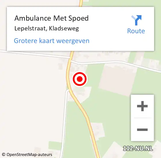 Locatie op kaart van de 112 melding: Ambulance Met Spoed Naar Lepelstraat, Kladseweg op 7 september 2017 08:29