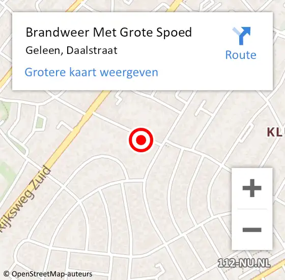 Locatie op kaart van de 112 melding: Brandweer Met Grote Spoed Naar Geleen, Daalstraat op 7 september 2017 08:42