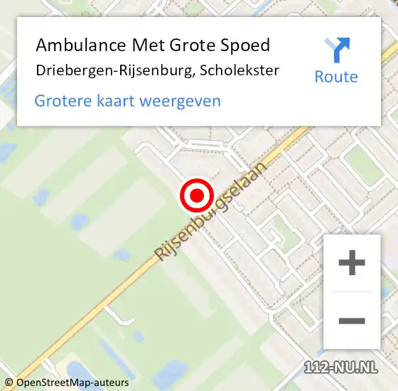 Locatie op kaart van de 112 melding: Ambulance Met Grote Spoed Naar Driebergen-Rijsenburg, Scholekster op 7 september 2017 09:09