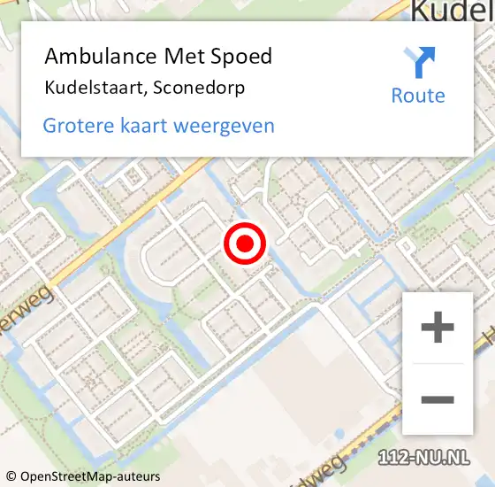 Locatie op kaart van de 112 melding: Ambulance Met Spoed Naar Kudelstaart, Sconedorp op 7 september 2017 10:20