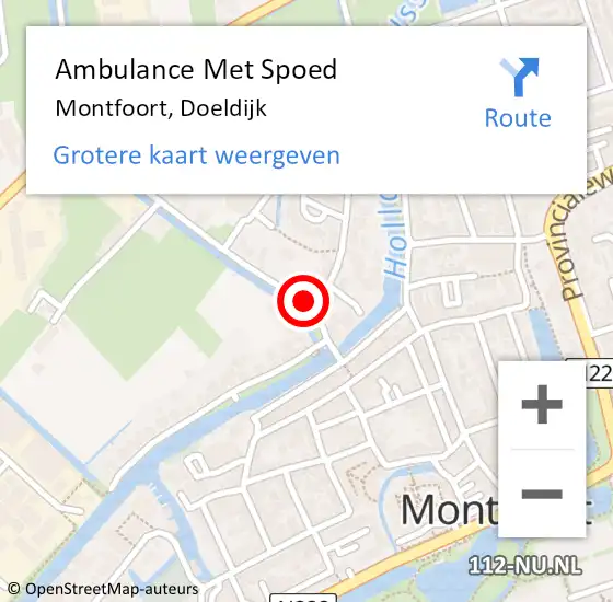 Locatie op kaart van de 112 melding: Ambulance Met Spoed Naar Montfoort, Doeldijk op 7 september 2017 11:30