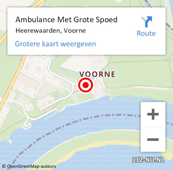 Locatie op kaart van de 112 melding: Ambulance Met Grote Spoed Naar Heerewaarden, Voorne op 7 september 2017 12:24