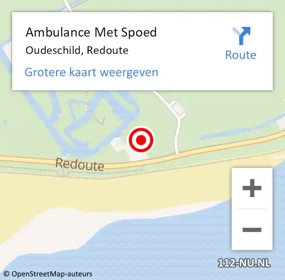Locatie op kaart van de 112 melding: Ambulance Met Spoed Naar Oudeschild, Redoute op 7 september 2017 12:36