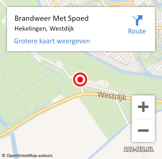 Locatie op kaart van de 112 melding: Brandweer Met Spoed Naar Hekelingen, Westdijk op 7 september 2017 13:01