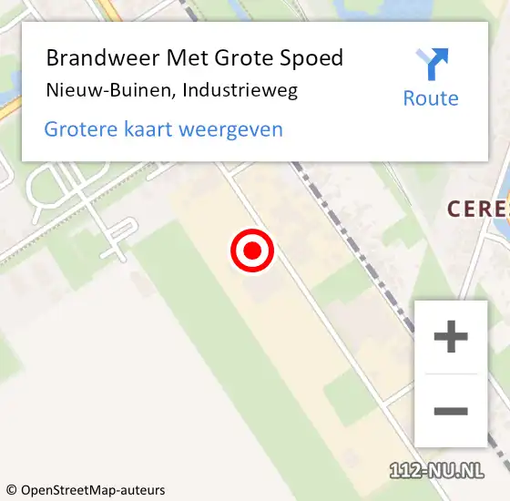 Locatie op kaart van de 112 melding: Brandweer Met Grote Spoed Naar Nieuw-Buinen, Industrieweg op 7 september 2017 13:23