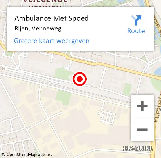 Locatie op kaart van de 112 melding: Ambulance Met Spoed Naar Rijen, Venneweg op 31 januari 2014 19:18