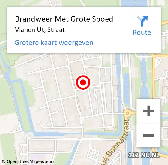 Locatie op kaart van de 112 melding: Brandweer Met Grote Spoed Naar Vianen Ut, Straat op 7 september 2017 14:29