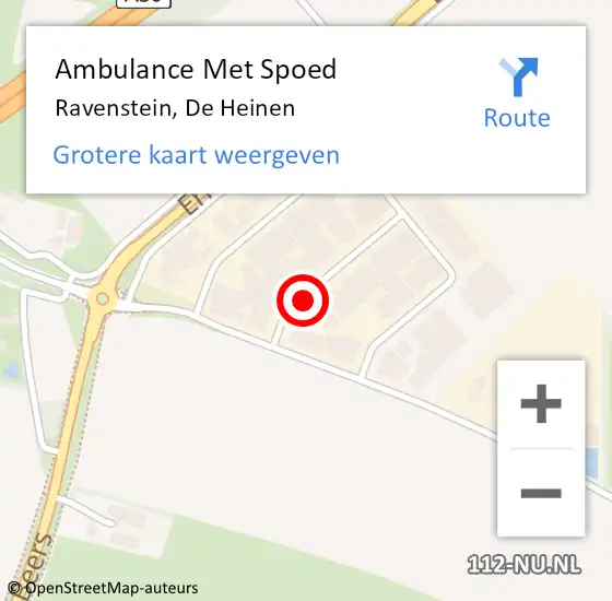 Locatie op kaart van de 112 melding: Ambulance Met Spoed Naar Ravenstein, De Heinen op 7 september 2017 15:06