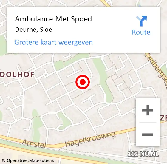 Locatie op kaart van de 112 melding: Ambulance Met Spoed Naar Deurne, Sloe op 7 september 2017 15:07