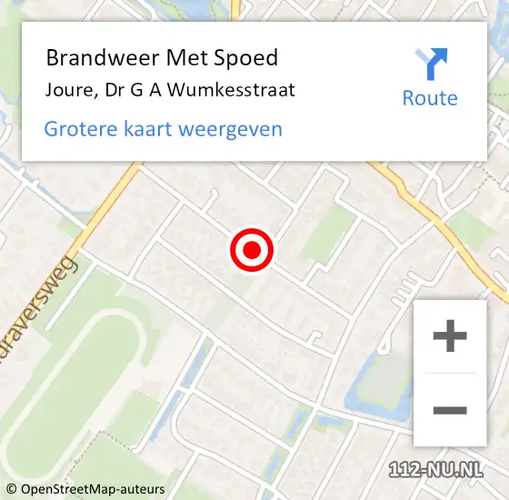 Locatie op kaart van de 112 melding: Brandweer Met Spoed Naar Joure, Dr G A Wumkesstraat op 31 januari 2014 19:28