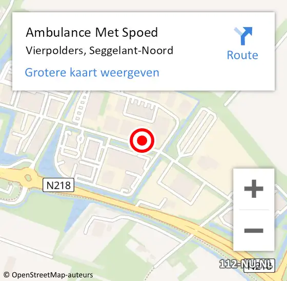 Locatie op kaart van de 112 melding: Ambulance Met Spoed Naar Vierpolders, Seggelant-Noord op 7 september 2017 17:13