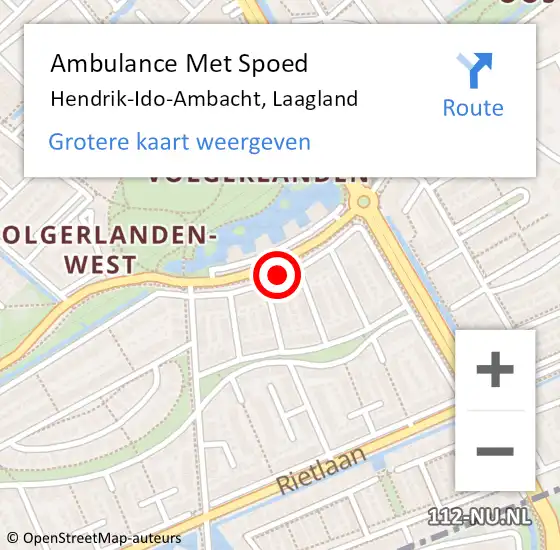 Locatie op kaart van de 112 melding: Ambulance Met Spoed Naar Hendrik-Ido-Ambacht, Laagland op 7 september 2017 17:22
