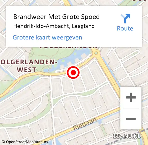 Locatie op kaart van de 112 melding: Brandweer Met Grote Spoed Naar Hendrik-Ido-Ambacht, Laagland op 7 september 2017 17:23