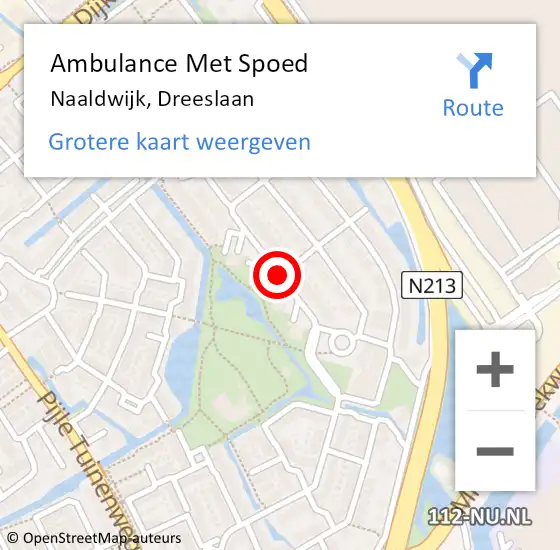 Locatie op kaart van de 112 melding: Ambulance Met Spoed Naar Naaldwijk, Dreeslaan op 7 september 2017 17:59