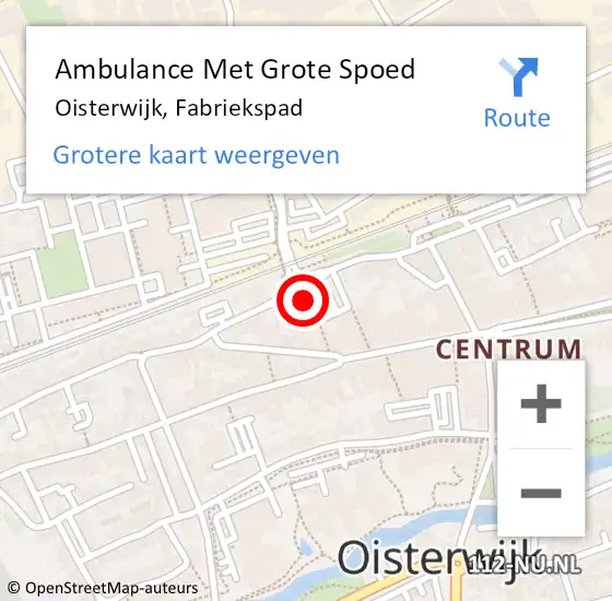 Locatie op kaart van de 112 melding: Ambulance Met Grote Spoed Naar Oisterwijk, Fabriekspad op 7 september 2017 19:50