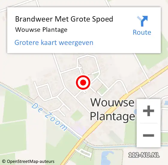 Locatie op kaart van de 112 melding: Brandweer Met Grote Spoed Naar Wouwse Plantage op 31 januari 2014 19:54