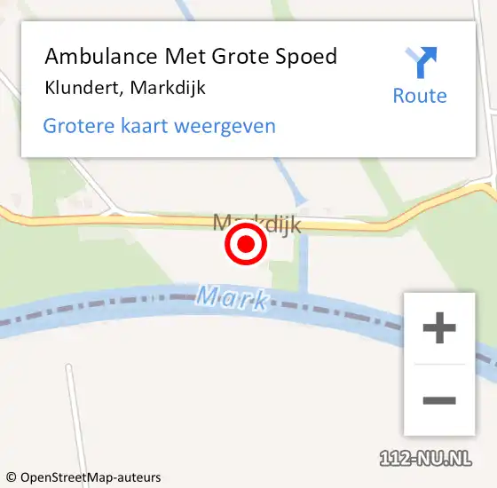 Locatie op kaart van de 112 melding: Ambulance Met Grote Spoed Naar Klundert, Markdijk op 7 september 2017 22:28