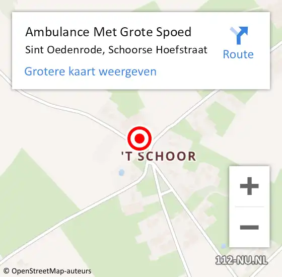 Locatie op kaart van de 112 melding: Ambulance Met Grote Spoed Naar Sint Oedenrode, Schoorse Hoefstraat op 7 september 2017 23:33