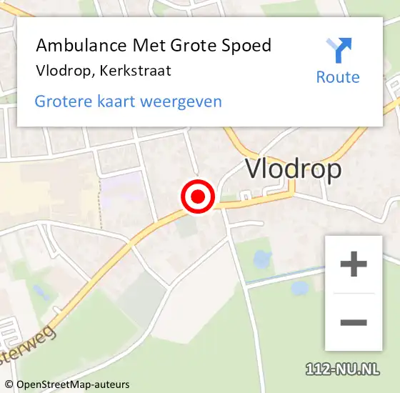 Locatie op kaart van de 112 melding: Ambulance Met Grote Spoed Naar Vlodrop, Kerkstraat op 8 september 2017 02:01