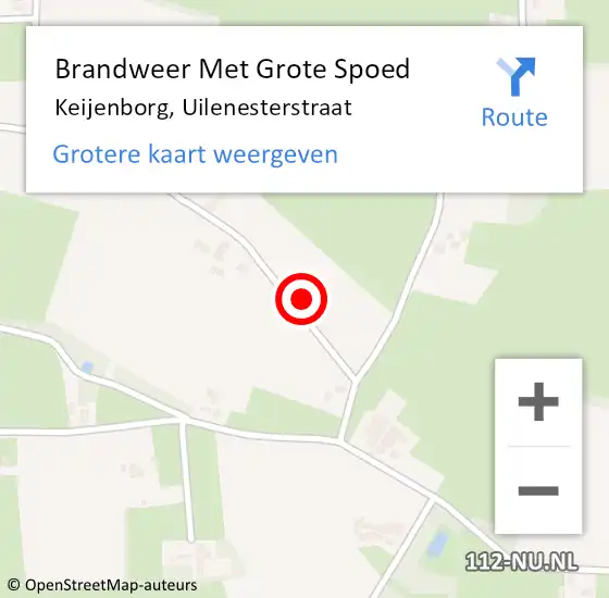 Locatie op kaart van de 112 melding: Brandweer Met Grote Spoed Naar Keijenborg, Uilenesterstraat op 8 september 2017 05:52