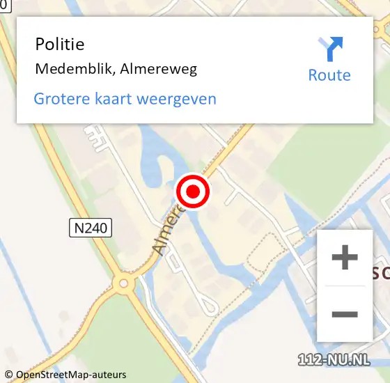 Locatie op kaart van de 112 melding: Politie Medemblik, Almereweg op 8 september 2017 08:21