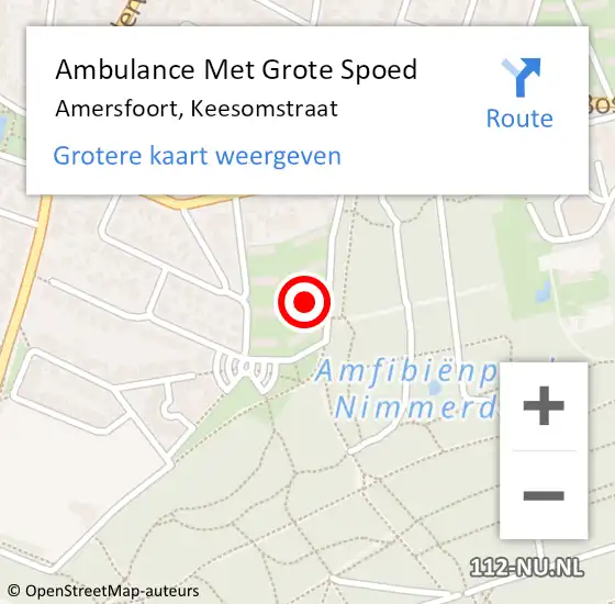 Locatie op kaart van de 112 melding: Ambulance Met Grote Spoed Naar Amersfoort, Keesomstraat op 8 september 2017 08:25