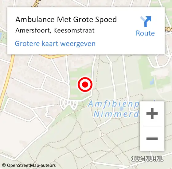 Locatie op kaart van de 112 melding: Ambulance Met Grote Spoed Naar Amersfoort, Keesomstraat op 8 september 2017 08:40