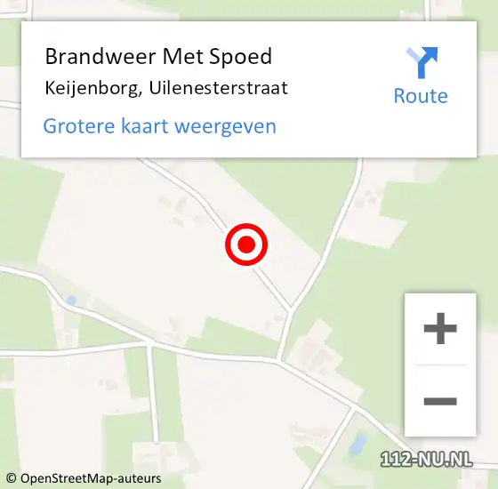 Locatie op kaart van de 112 melding: Brandweer Met Spoed Naar Keijenborg, Uilenesterstraat op 8 september 2017 09:17