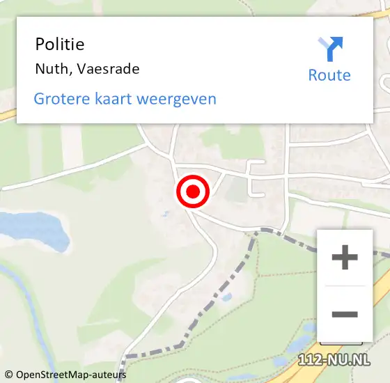 Locatie op kaart van de 112 melding: Politie Nuth, Vaesrade op 8 september 2017 10:22